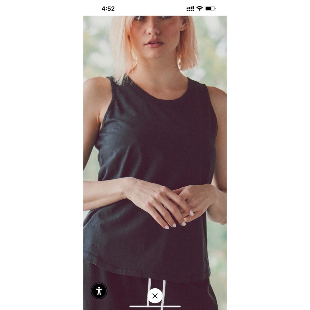 LEALLO Shirt Women XS Dark Gray‎ Distressed sleeveless Tank
